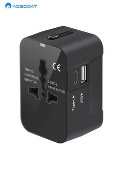 Buy Universal Travel Adapter Worldwide Plug Adaptor with USB-C, International Power Adapter with 2 USB Ports All in One Travel Adaptor Multi USB Wall Charger for European USA UK EU AUS(Type C/G/A/I) in Saudi Arabia