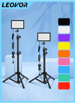 Buy Studio LED Video Light Kit - 9 Color Filters,Adjustable Tripod,for Photo Video Streaming in Saudi Arabia