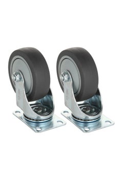 Buy 2-Piece 3inch TPR Medium Heavy Duty Caster - Swivel - Plate in Saudi Arabia