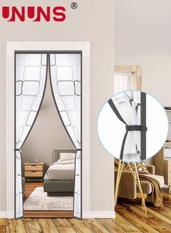 اشتري Magnetic Door Curtain,Geometry EVA Insulated Door Curtain,Curtain Automatic Closing Fly Insect Bug,For Patio,Kitchen,Bedroom,Air Conditioner Room,100x210cm Grey في الامارات