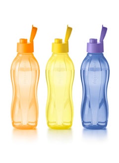 Buy 3 Piece Eco Water Bottle 750 Ml Set Plastic in Saudi Arabia