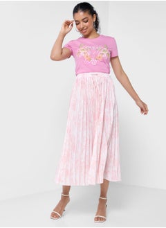 Buy Tie Detail Pleated Skirt in UAE