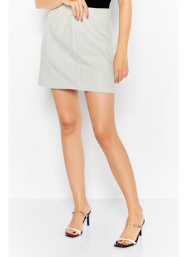 اشتري Women Textured Mini Skirt, Off White في الامارات