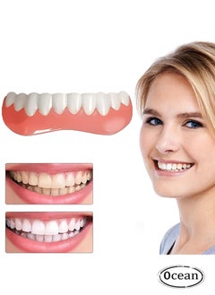 اشتري Perfect Smile Lower Veneer False Teeth, Instant Veneers Fake Instant Smile Veneers Cosmetic Teeth Whitening Temporary Prosthesis Teeth, Nature and Comfortable Protect Your Teeth, for Men Women Adult في الامارات