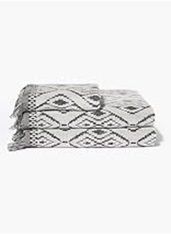 اشتري Matalan Aztec Print Tassel Bath Sheet Towel, 150 cm x 100 cm Size, Green في مصر