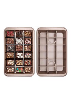 اشتري Brownie Pan with Dividers, MarlaMall Non-Stick Backing Pan, Brownie Pan, Bakeware for Oven Baking, Brownie Trays,Make 18 Pre-cut Brownies at Once في السعودية