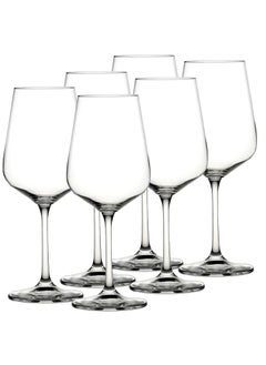 اشتري Red Wine Glasses (Set of 6) - Crystal Stemware 435ml/14.72 oz - Elegant Glassware for Celebrations, Anniversaries, and Wine Enthusiast Gift - Dishwasher Safe, Lead-Free, and Durable Glass في الامارات