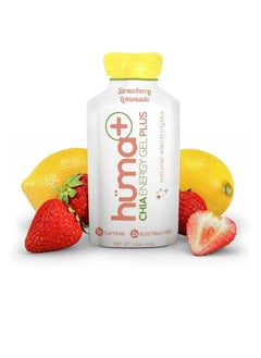 Buy Huma Chia Energy Gel Plus Strawberry Lemonade 9 count x 44g 21gr Carbs 245mg Sodium 1x Caffeine 25mg 2x Electrolytes All Natural Vegan Gluten Free No Stomach Problems in UAE