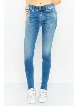 اشتري Women Super Skinny Fit Washed Slandy Jeans, Blue في الامارات