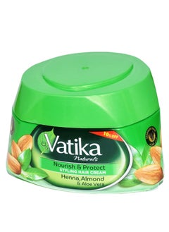 اشتري Vatika Styling Cream protects and nourishes hair with henna, almonds and aloe vera 210ml في السعودية