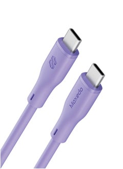 Buy Moxedo Cavo X Pro USB-C to USB-C Silicone Cable 60W PD Fast Charge and Data Sync Compatible for iPhone15/ MacBook Pro 2020/ iPad Pro 2020/ iPad Air 4/ Samsung Galaxy S23+/S23 Ultra (Purple 1.2m) in UAE