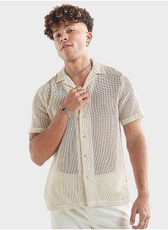 Buy Mesh Detail Regular Fit Shirt in UAE