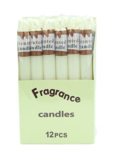 Buy 12-Pieces Scented Taper Candle - White in UAE
