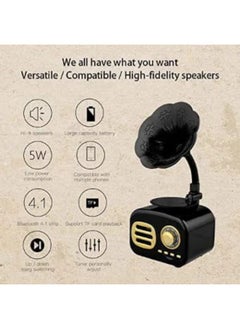 Buy "Bluetooth Radio and Speaker with Memory Card Slot and USB Charging, Shaped Like a Gramophone" in Egypt