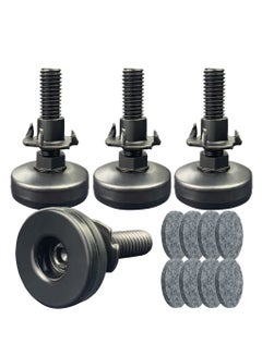 Buy 12 Pcs 3/8'' UNC Thread Leveling Feet Adjustable Furniture Levelers Screw in Threaded, Heavy Duty Leg Levelers Screw on with Threaded Inserts for Table, Cabinet, Sofa, Chair Raiser (4 Sets/Large Base) in UAE