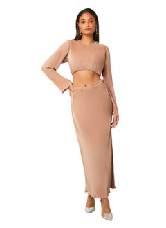 Buy Ribbed Top & Maxi Skirt Set in Egypt