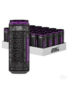 اشتري ABE Pre Workout Cans - All Black Everything Energy + Performance Drink, ABE Carbonated Beverage Sugar Free with Caffeine - Pack of 24 Cans x 330ml -American Grape في السعودية
