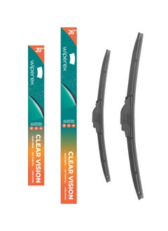 Buy WiperEx Wiper Blades for Volvo S90 2017 2018 2019 26" + 20" All Weather, Uniform Wiping, Premium Rubber, Perfect Fit, Silent, Reduced Wind Lift, No Marks (Set of 2) in UAE