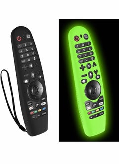 اشتري Upgraded Protective Cover for LG AN-MR600 / LG AN-MR650 / AN-MR18BA / AN-MR19BA Remote Control Case for LG Smart TV,Silicone Case Anti/Drop/Slip/Dust/Water (Black+Glowing Green)2Pcs في الامارات