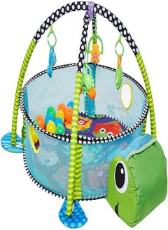 اشتري 3-in-1 Baby Activity Gym Mat with 4 Hanging Toys & 12 Balls في الامارات