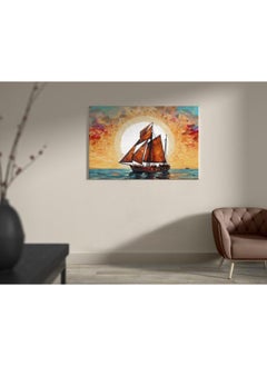 Buy Gold Sail Abstract Landscape Printed canvas wall art 120x80 in Egypt