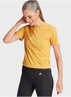 Buy Train Essentials Train Cotton 3-Stripes Crop T-Shirt in UAE