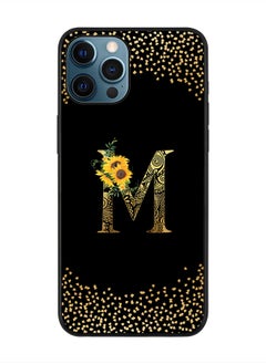 Buy Rugged Black edge case for Apple iPhone 12 Pro, Slim fit Thin Cover -  Custom Monogram Initial Letter Mandala Floral Pattern Alphabet- M  (Dark Pink Rose ) in UAE