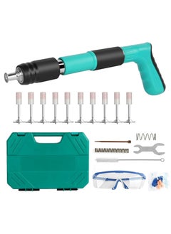 اشتري Mini Steel Nails Gun Tool 3 Gear Adjustable Fastening for Cement Wall DIY Woodworking Portable Nail Shooting Machine Low Noise Strength Adjustable Green Complete Kit Included في الامارات