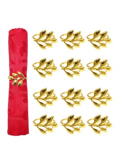 Buy Set of 12 gold leaves Napkin Rings in Saudi Arabia