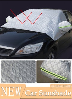 اشتري Car Windshield Snow Cover for Ice and Snow for Any Weather Winter Summer Thick Outside Frost Guard Windshield Sunshade Snow Cover with Side Mirror Cover UV Block Accessories في السعودية