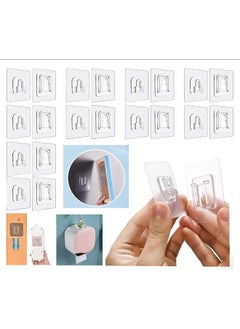 اشتري Sky-Touch Double-Sided Adhesive Wall Hooks 10 Pairs, Waterproof and Oilproof Reusable Seamless Hooks, Heavy Duty Self-Adhesive Wall Hook for Kitchen Bathroom Office, Without Punching في الامارات