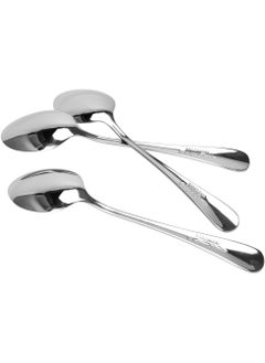 اشتري 3-Piece Dessert Spoons Cutlery Set Stainless Steel Flavia Series Food Grade 18/10 Stainless Steel Durable Metal Silverware Mirror Finish Use for Home Restaurant And Hotel في الامارات