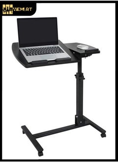 Buy 1ST Adjustable Laptop Table with Rolling Wheel, Freestanding Laptop Table Riser for Sofa Bedside Desk in Saudi Arabia