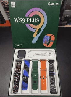 Buy Ferefit WS9 Plus Smartwatch AMOLED Display With 5 Straps Watch Stainless Steel Watch in UAE