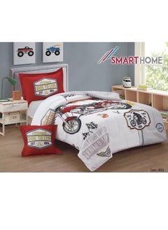 Buy Children's Bedding And Quilt Set With Medium Filling, Consisting Of 4 Pieces, Reversible Elastic Sheet, Size 170x230 Cm, For Boys And Girls in Saudi Arabia