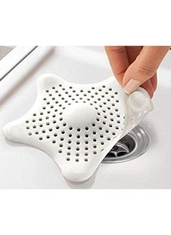 اشتري Kitchen Sink Strainer Filter Star Silicone Drain Cap Bathroom Floor Hair Catcher Anti Clogging Shower Drain Cover For Kitchen Bathroom Tub White في الامارات