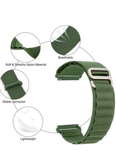 Buy Alpine Loop 22mm Compatible WithSamsung Galaxy Watch 46mm , Durable Sport Nylon Strap With Titanium G Hook  Olive Green in Egypt