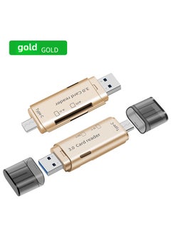 Buy USB 3.0 Type-C Card Reader SD TF Dual-Slot Mobile Multi-Function Golden USB2.0 in UAE