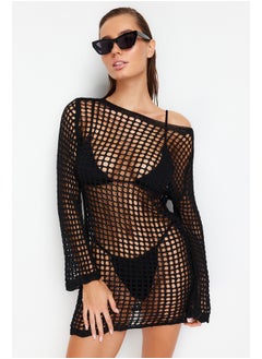 Buy Black Mini Knitted Knitwear effect Beach Dress TBESS24EL00065 in Egypt