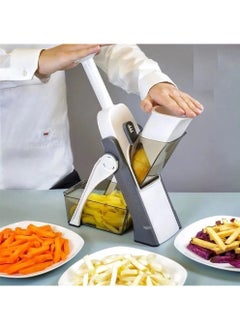 Buy Vegetable Cutter Safe Mandoline Slicer TikTok Adjustable Vegetable Chopper Multi purpose Food Vegetable Slicer for Kitchen Gray in UAE