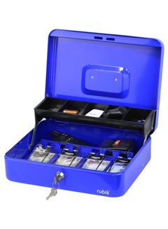 اشتري Cash Box with Key Money Tray Coin Slot Tray Steel Register For Small Business, Durable Portable Security Lockable Money Box Safe for Cash Storage(30x24x9cm)X-Large في الامارات