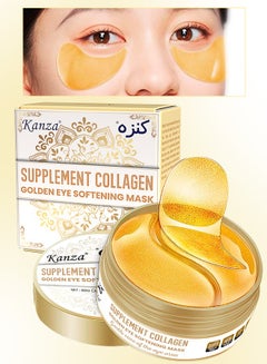 Buy 60 Pcs Supplement Collagen Eye Mask (30 Pairs) Under Eye Pads for Eye Bags & Anti-Aging Treatment Reduces Dark Circles Puffiness Wrinkles with 24K Pure Gold Essence Eye Skin Lifting Patches in UAE
