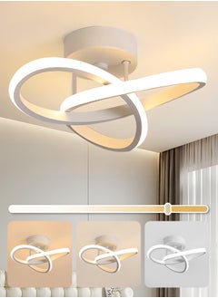 اشتري Modern Dimmable LED Ceiling Light Flush Mount - Modern White Irregular Design with Adjustable Light, Three Color Dimming, Perfect for Bedroom, Living Room, Dining Room, Balcony في الامارات