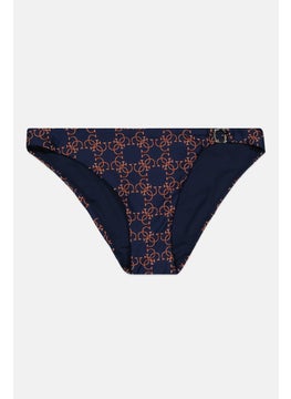 Buy Women Allover Print Bikini Bottom, Navy Blue/Brown in UAE