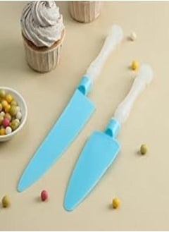 اشتري Cutter and Knife Cake Server,Dispensing Kit (Blue) في مصر