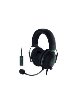 Buy Razer Blackshark V2 with USB sound card - Premium Esports Gaming Headset (wired headphones with 50mm driver, noise reduction for PC, Mac, PS4, Xbox One and Switch in Saudi Arabia