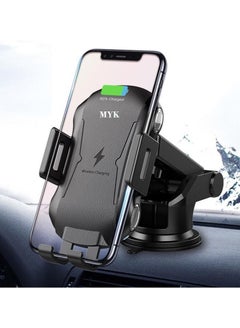 Buy MYK Wireless Car Quick Charger Full Automatic Holder Stand For Mobile Phone in UAE