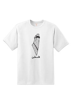 Buy T Shirt Short Sleeve Crew Neck Flag of Palestine in Saudi Arabia