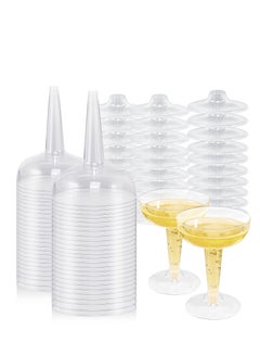 اشتري Plastic Cocktail Glasses, 20 Pcs Clear Disposable Champagne Flutes Margarita Glasses, Shatterproof Dessert Cups, for Wedding, Celebration, Party في الامارات