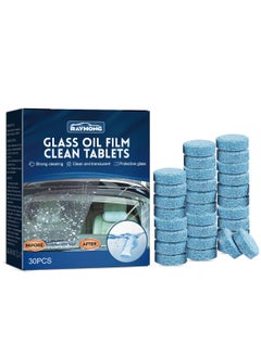 Buy 30 Pieces Car Windshield Glass Concentrated Washer Tablets Solid Effervescent Wiper Cleaning for Kitchen Window in Saudi Arabia